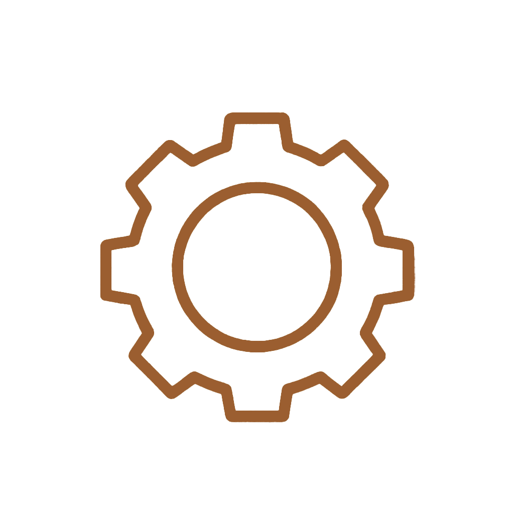 Gear icon representing settings & support